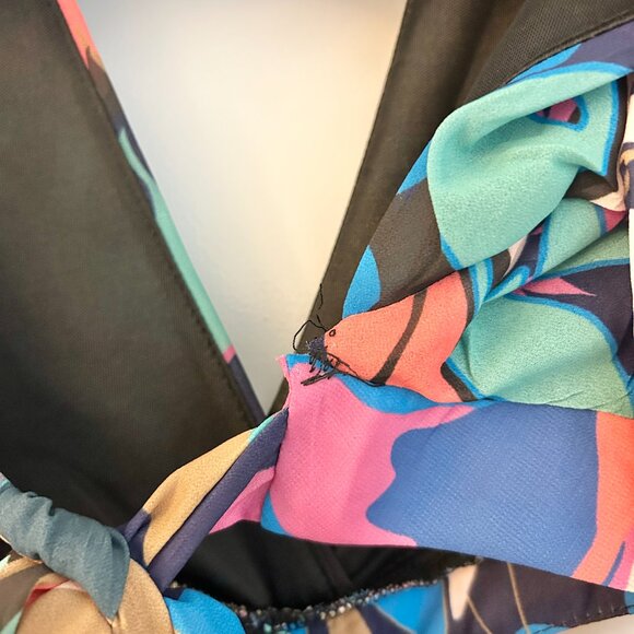 Baltic Born Open Back Floral Black Maxi Dress Bastina Size XL NWOT Flaws - Picture 10 of 10